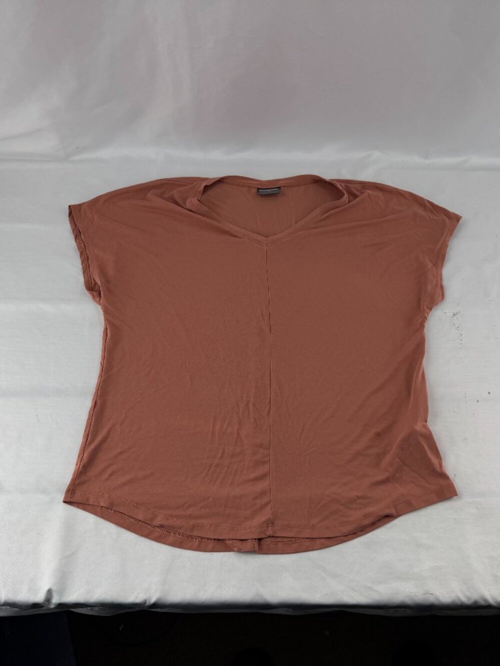 32 Degrees Cool V-Neck Short Sleeve Casual T-Shirt Top Mauve Brown Medium M